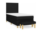 Bed Frame with Mattress - Black Polyester Fabric, W 76 x D 35.4 x H 46.5 in