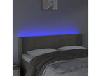 Bed with LED - Gray Velvet, W 57.9 x D 6.3 x H 34.6 in