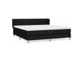 Bed Frame with Mattress - White Polyester Fabric, W 79.9 x D 72 x H 30.7 in