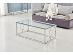 Coffee Table - Clear Glass, W 47.2 x D 23.6 x H 17.7 in