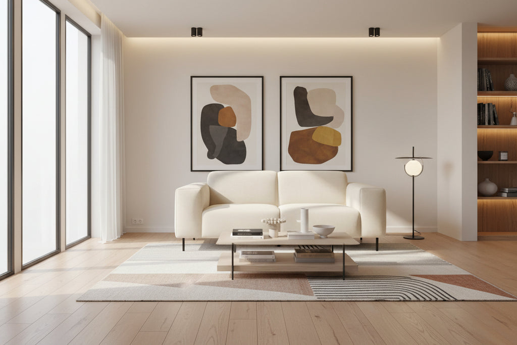 Sofa - Beige Microfibre, W 81.1 x D 37.8 x H 31.5 in