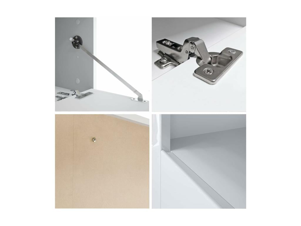 Cabinet - Black Engineered Wood, W 61 x D 15.7 x H 18.1 in