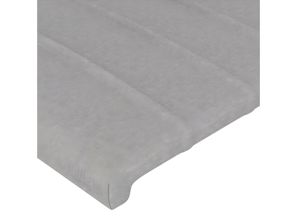 Bed - Gray Polyester Fabric, W 79.9 x D 9.1 x H 34.6 in