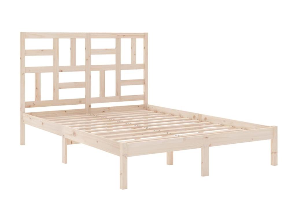 Bed - Brown Wood, W 80.9 x D 49.6 x H 40.9 in