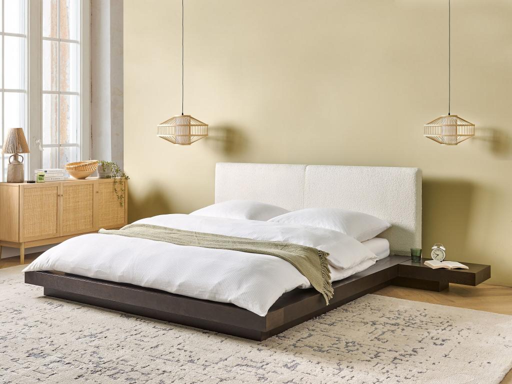 Bed - Natural Engineered Wood, W 121.3 x D 90.2 x H 33.9 in