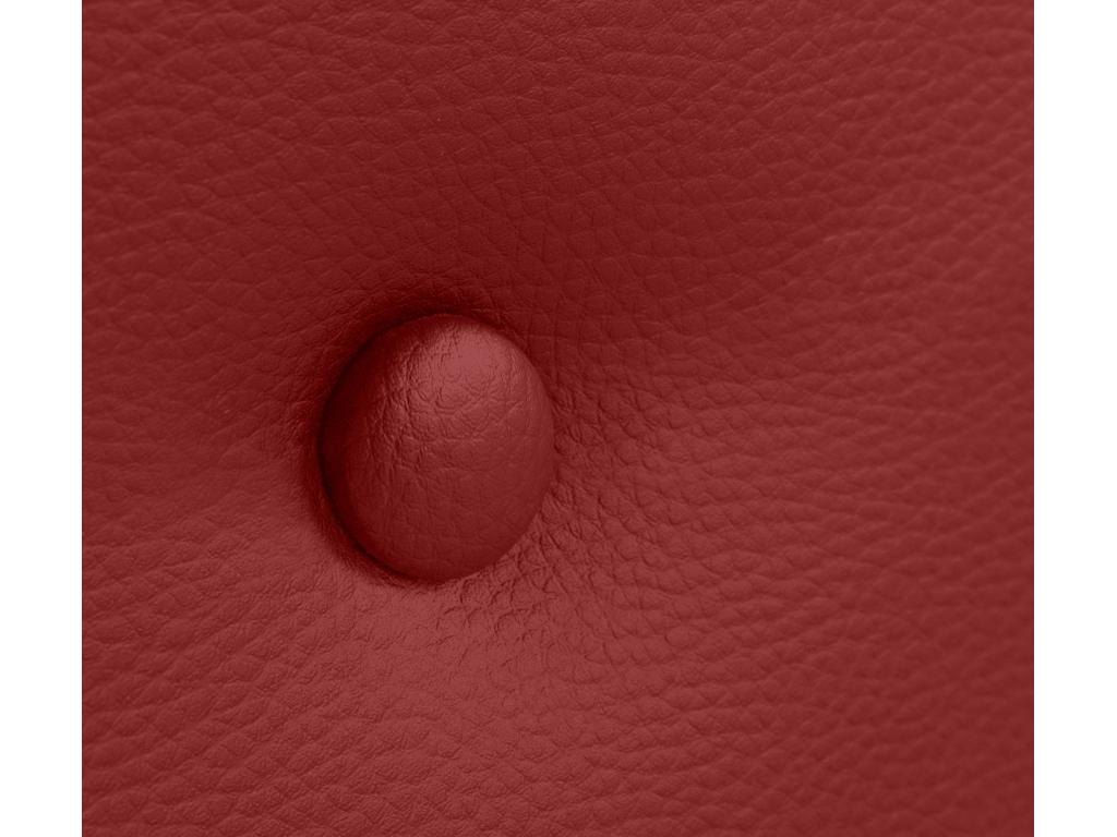 Bed - Red Faux Leather, Pine Wood, W 43.3 x D 1.6 x H 41.3 in