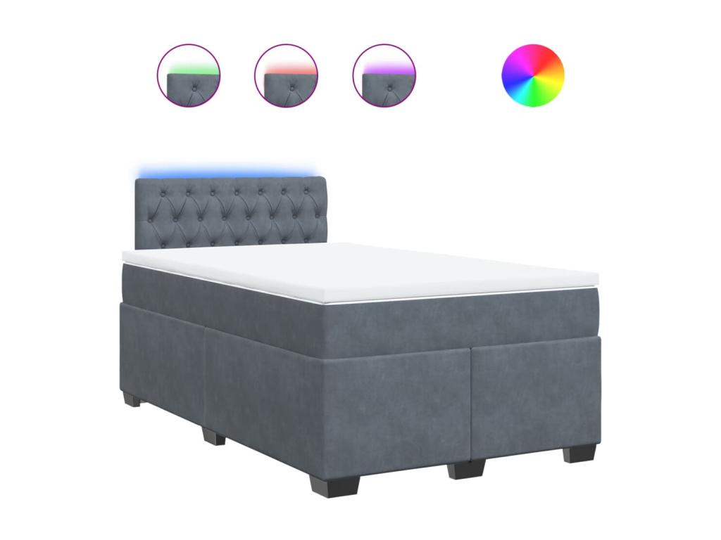 Bed Frame with Mattress - Gray Wood, W 74.8 x D 47.2 x H 39.6 in