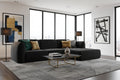 Sofa - Black Polyester Fabric, W 66.9 x D 114.2 x H 29.1 in