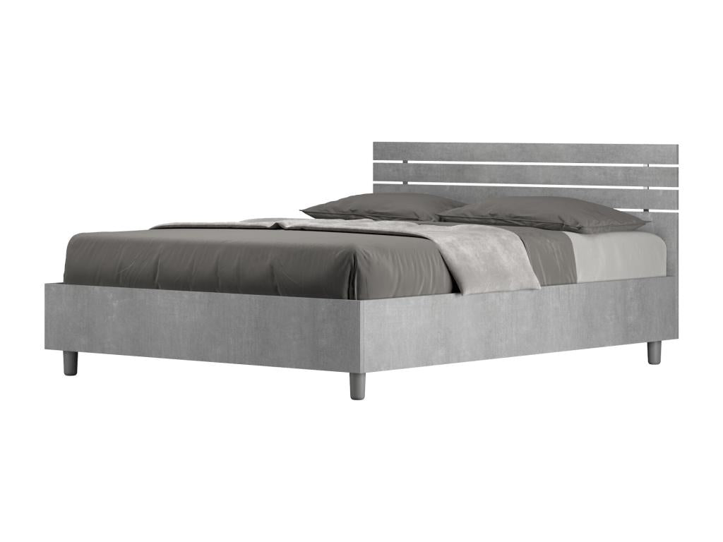 Bed - Gray Engineered Wood, W 57.9 x D 82.3 x H 35.8 in