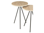 Set of 2 Tables - Beige, W 15 x D 15 x H 22.8 in