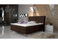 Bed - Brown Fabric, W 72.8 x D 84.6 x H 46.5 in