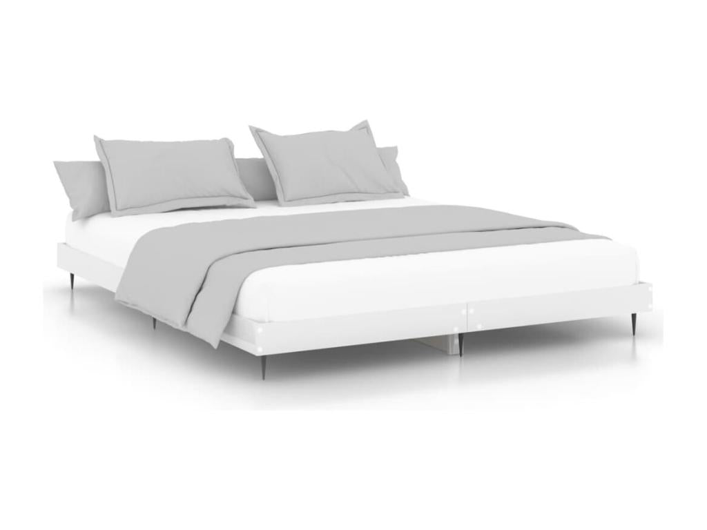 Bed - White Wood, W 79.9 x D 79.9 x H 7.9 in