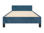 Bed Frame with Headboard - Blue Wood, W 79.9 x D 40.6 x H 50.4 in
