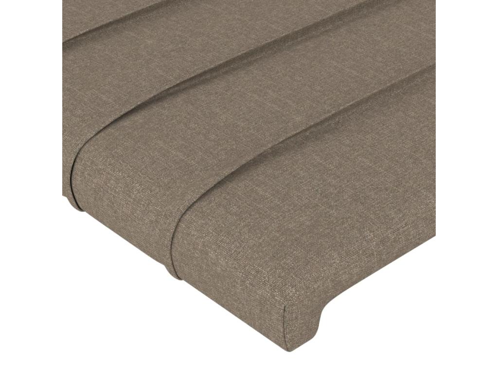 Set of 2 Beds - Taupe Polyester Fabric, W 31.5 x D 2 x H 50.4 in