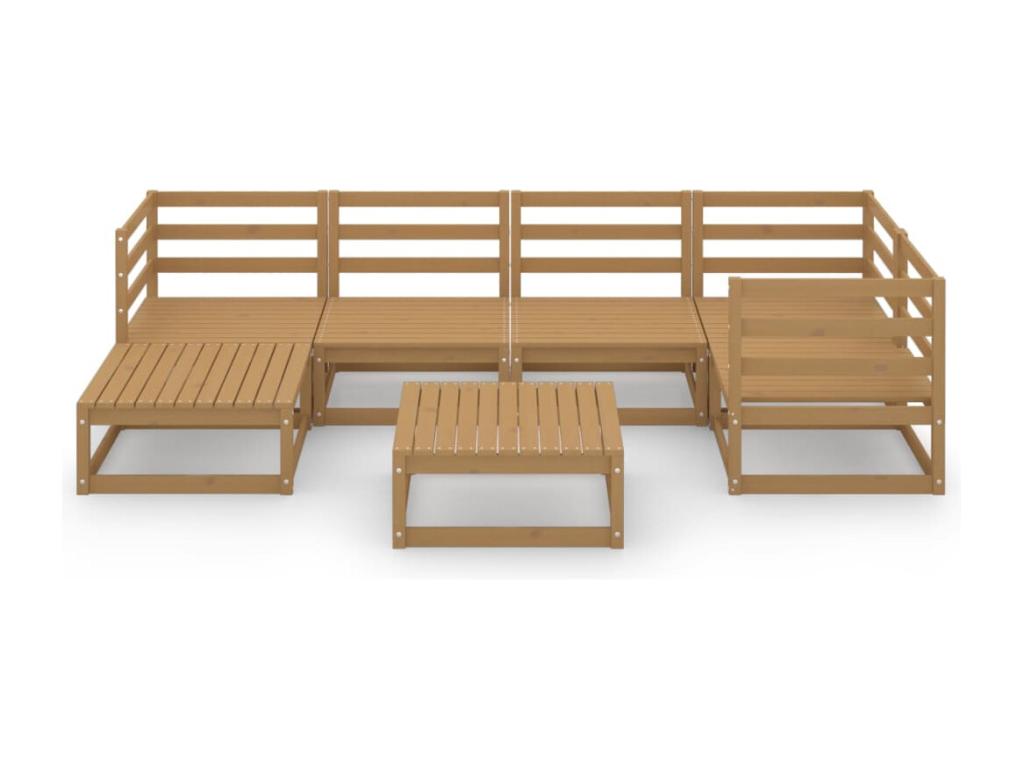 7-Piece Outdoor Patio Set - Beige Resin, W 24.4 x D 24.4 x H 27.2 in