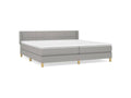 Bed Frame with Mattress - White Polyester Fabric, W 79.9 x D 79.9 x H 30.7 in