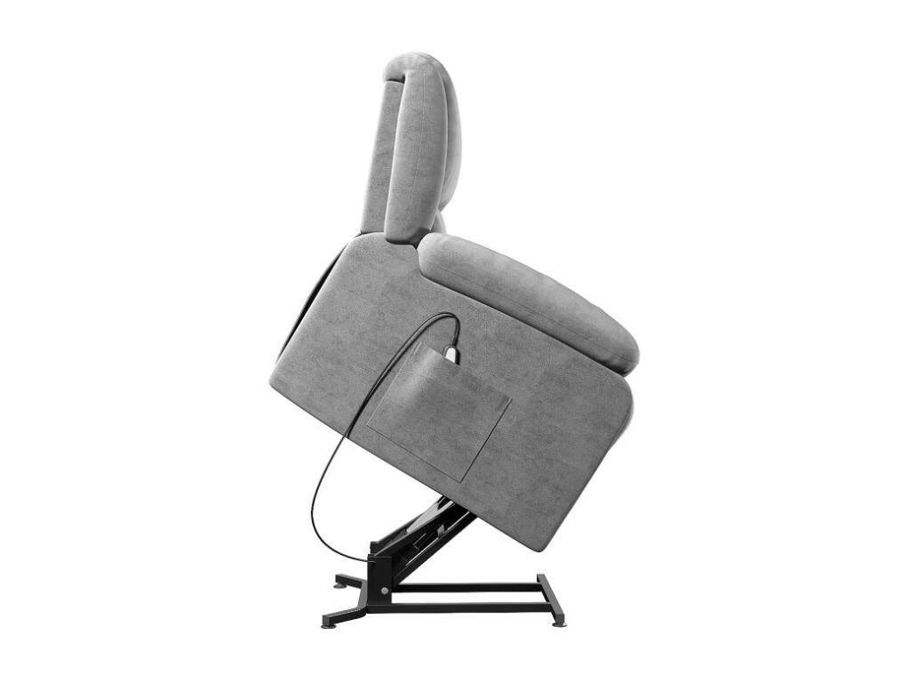 Armchair - Gray Contreplaque, Microfibre, W 34.6 x D 36.6 x H 37.8 in