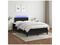 Bed Frame with Mattress with LED - White Polyester Fabric, W 79.9 x D 47.2 x H 30.7 in
