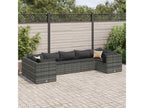 7-Piece Outdoor Patio Set with Cushions - Brown Wood, W 43.3 x D 29.5 x H 43.3 in