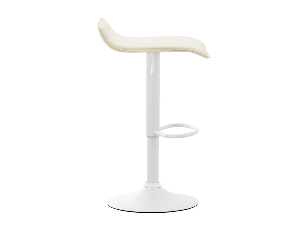Bar Stool - Creme Faux Leather, W 14.2 x D 15.4 x H 24.8 in
