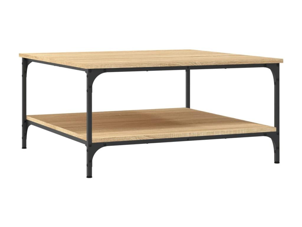 Coffee Table - Brown Wood, W 31.5 x D 31.5 x H 15.7 in