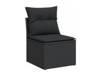 10-Piece Outdoor Patio Set with Cushions - Black Resin, W 24.4 x D 24.4 x H 27.2 in