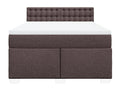 Bed Frame with Mattress - Brown Wood, W 78.7 x D 56.7 x H 39.6 in