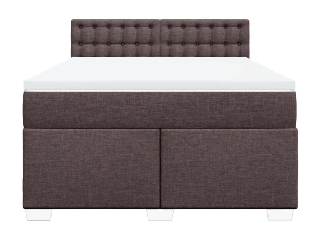 Bed Frame with Mattress - Brown Wood, W 78.7 x D 56.7 x H 39.6 in