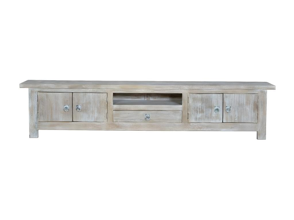 TV Stand - White Manguier, W 90.6 x D 19.7 x H 17.3 in