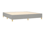 Bed Frame with Mattress - Gray Polyester Fabric, W 78.7 x D 78.7 x H 2 in