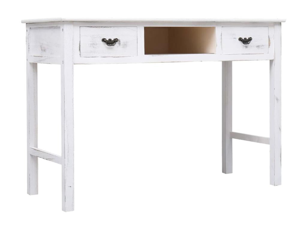 Table - White Wood, W 43.3 x D 17.7 x H 29.9 in