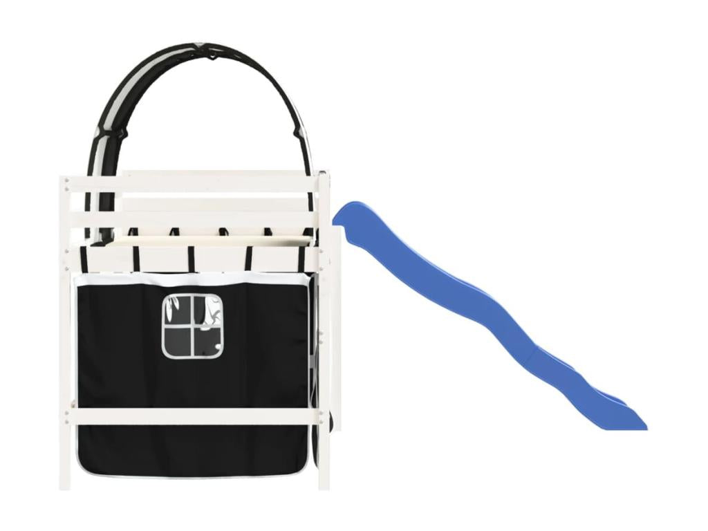 Bed - Black Wood, W 80.9 x D 34.4 x H 44.7 in