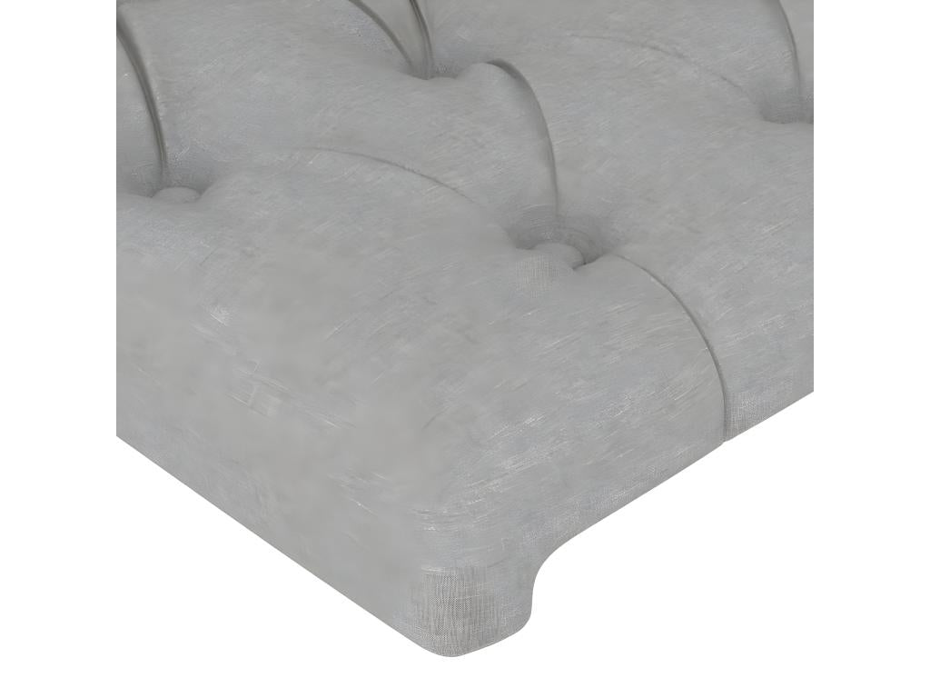 Bed - Gray Polyester Fabric, W 40.6 x D 9.1 x H 34.6 in