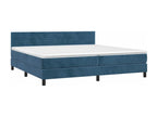 Bed Frame with Mattress - Blue Velvet, W 79.9 x D 78.7 x H 34.6 in