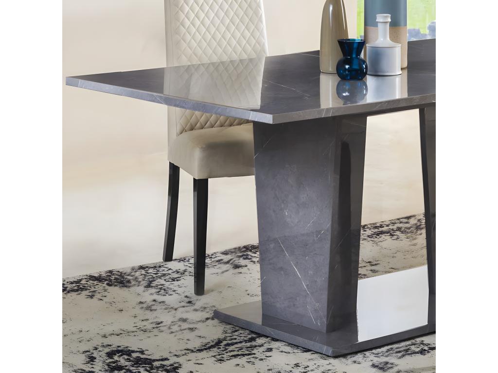 Table - Gray Marble, W 70.9 x D 39.4 x H 29.9 in