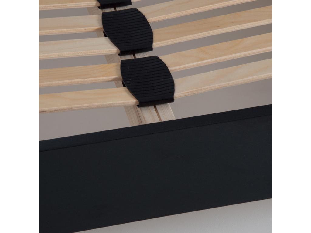 Bed Frame - Black Engineered Wood, W 78.7 x D 55.1 x H 11.8 in