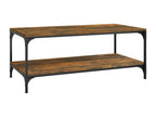 Coffee Table - Brown Wood, W 39.4 x D 19.7 x H 15.7 in