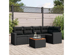 6-Piece Outdoor Patio Set with Cushions - Black Resin, W 21.7 x D 21.7 x H 14.6 in