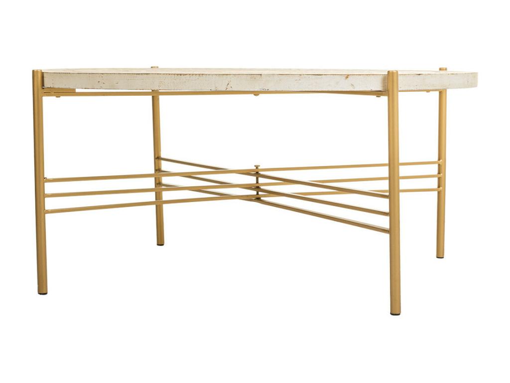 Coffee Table - White Wood, W 31.5 x D 31.5 x H 14.2 in