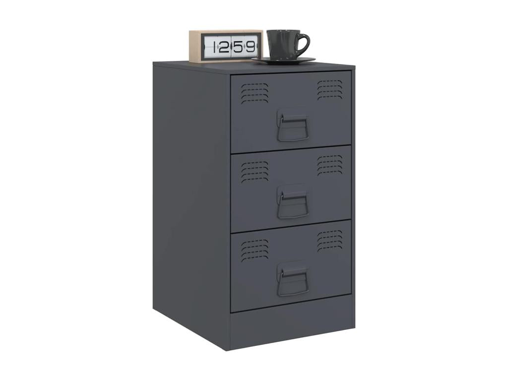 Set of 2 Tables - Gray Steel, W 13.6 x D 15.4 x H 24.4 in