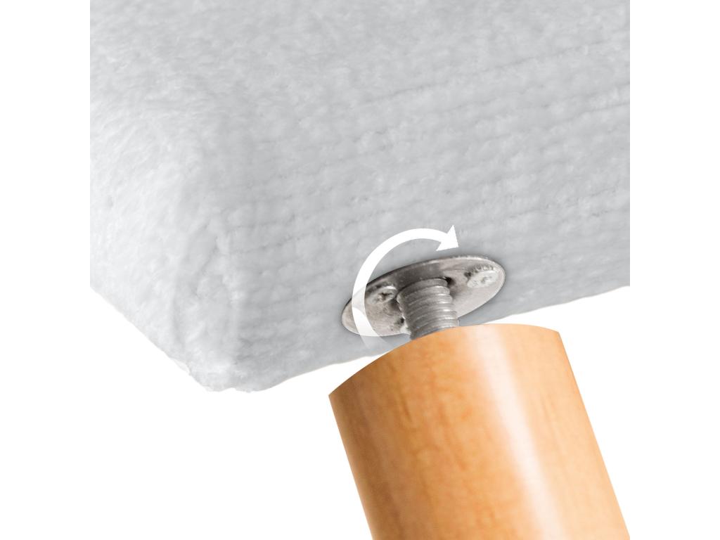 Bed - White Laine, W 53.1 x D 3.1 x H 45.3 in