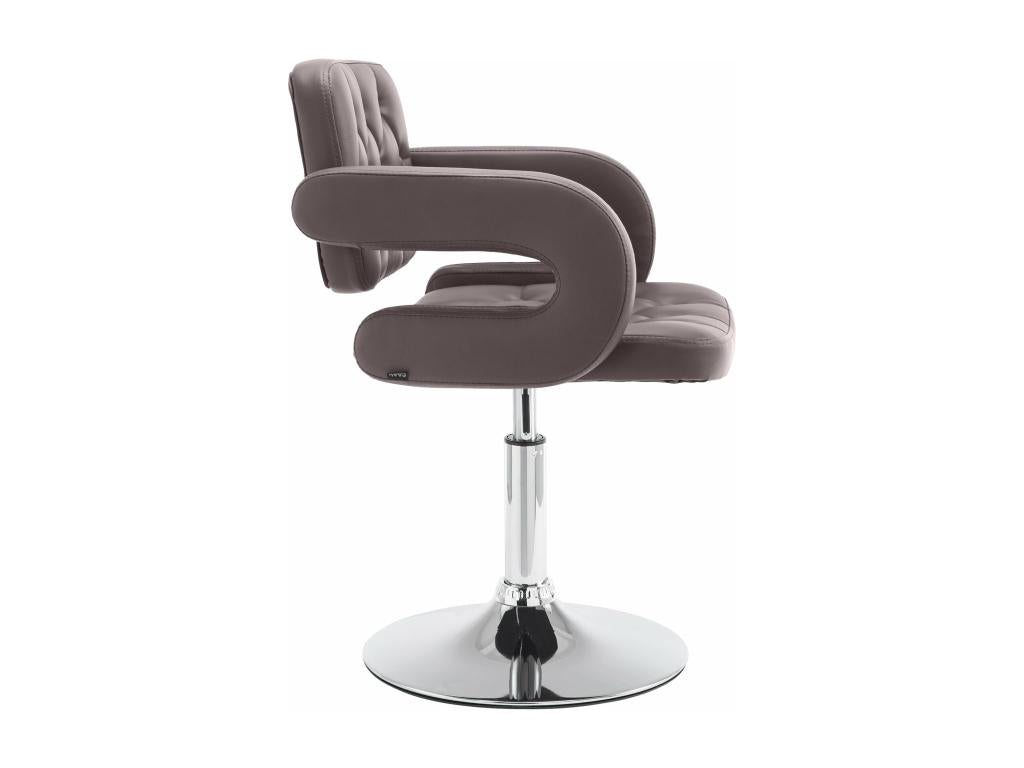 Armchair - Brown Faux Leather, W 24.4 x D 21.7 x H 29.9 in