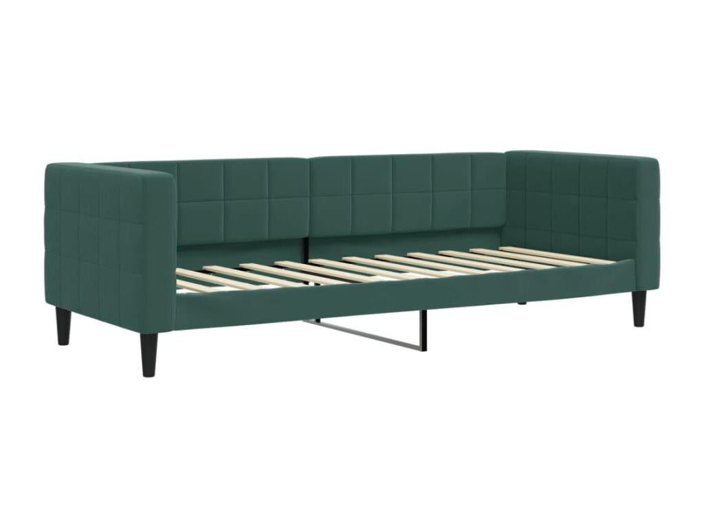 Bed - Green Velvet, W 87.8 x D 35.4 x H 26.8 in