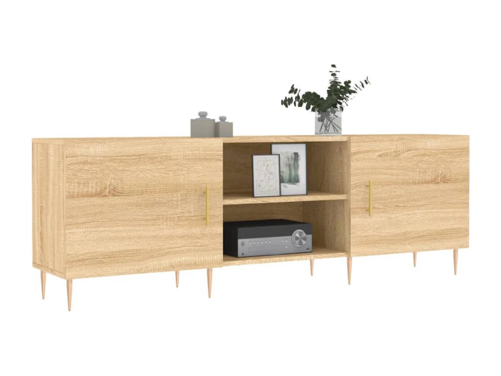 TV Stand - Brown Wood, W 59.1 x D 11.8 x H 19.7 in