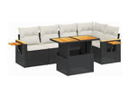 6-Piece Outdoor Patio Set with Cushions - Brown Steel, W 25.8 x D 24.4 x H 27.2 in