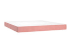 Bed Frame with Mattress - Pink Wood, W 79.9 x D 72 x H 34.6 in