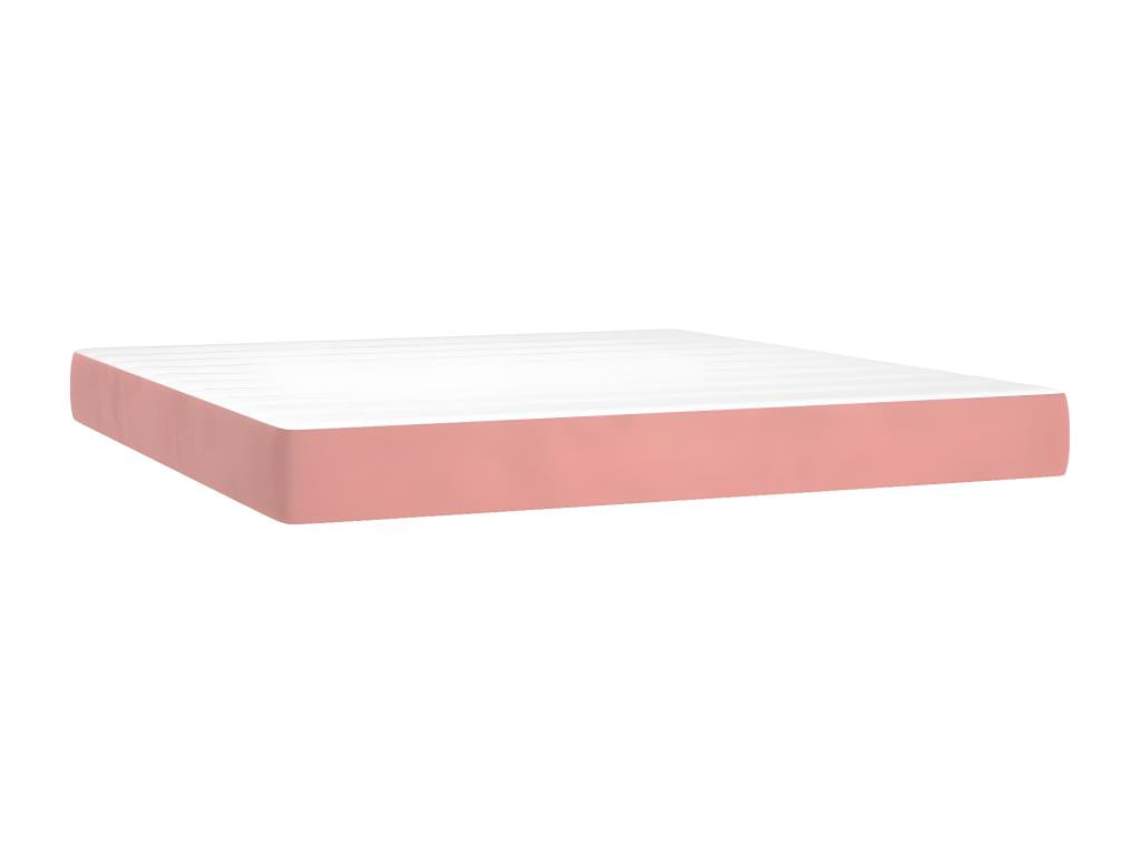 Bed Frame with Mattress - Pink Wood, W 79.9 x D 72 x H 34.6 in