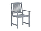 Set of 8 Chairs - Gray Polyester Fabric, W 24 x D 22.4 x H 36.2 in