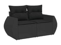 10-Piece Outdoor Patio Set with Cushions - Black Resin, W 24.4 x D 24.4 x H 27.2 in