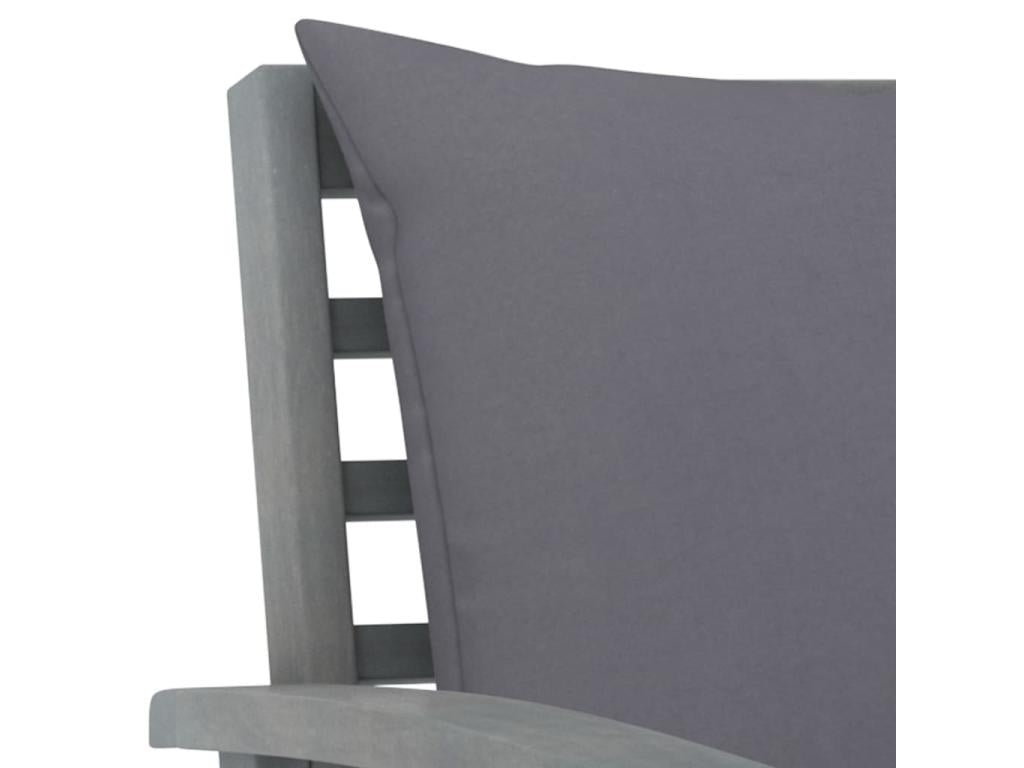 5-Piece Outdoor Patio Set - Gray Resin, W 24.4 x D 25.6 x H 36.2 in